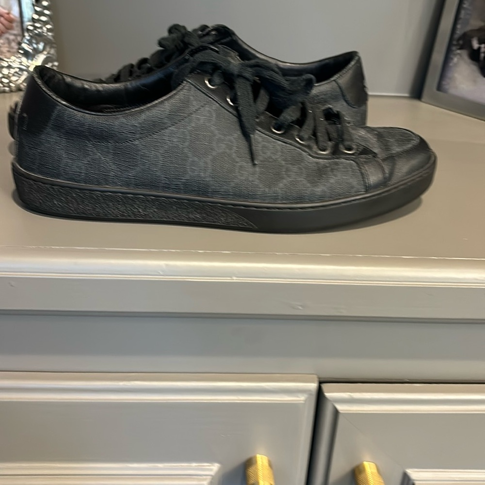 Gucci Mens 325370 Brooklyn GG Supreme Black-Grey Size 8